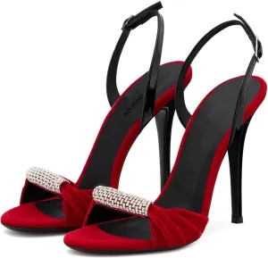 High Heels Stiletto Heels for Women Strappy Black Red Sexy Open Toe Heels Dressy Pumps Sandals
