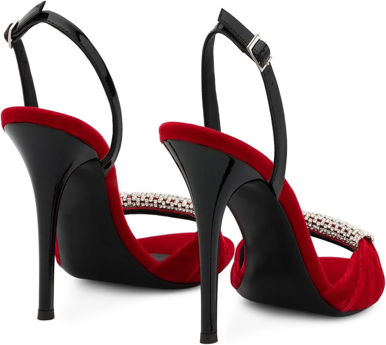 High Heels Stiletto Heels for Women Strappy Black Red Sexy Open Toe Heels Dressy Pumps Sandals