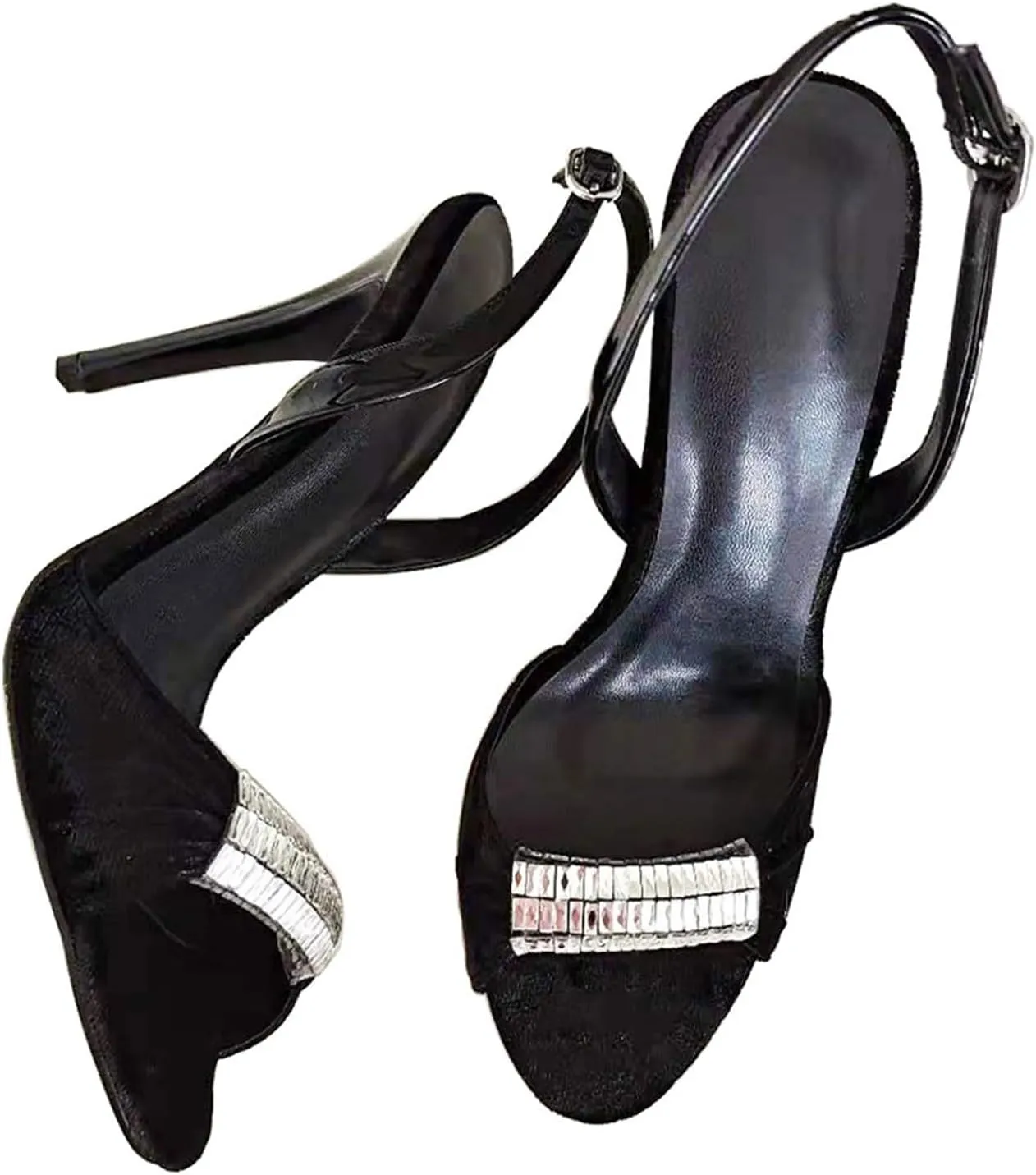 High Heels Stiletto Heels for Women Strappy Black Red Sexy Open Toe Heels Dressy Pumps Sandals