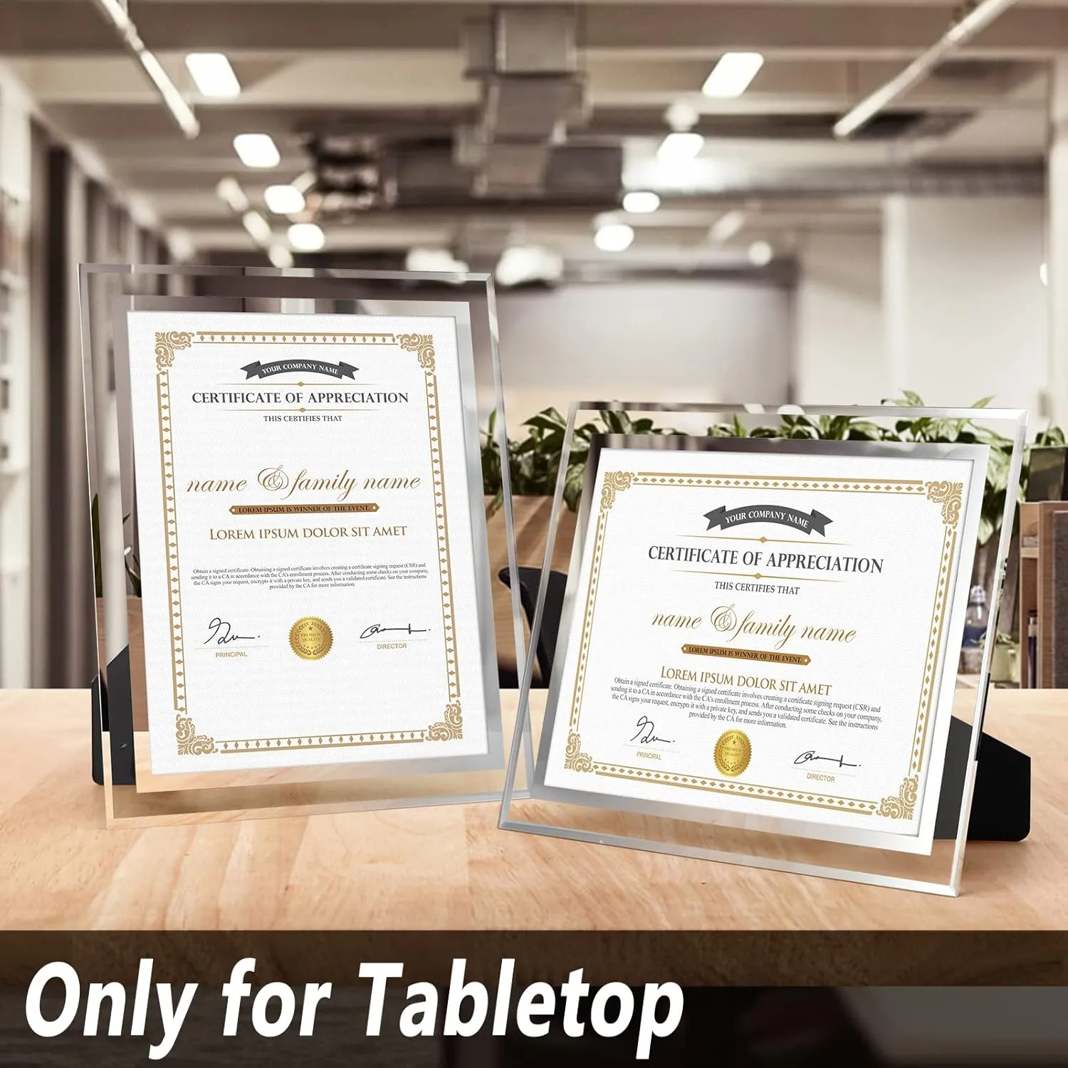 Hoikwo 8.5x11 Picture Frames, 6 Packs Silver Glass Certificate Frames for Document Diploma Award, Only for Tabletop Display Vertically or Horizontally