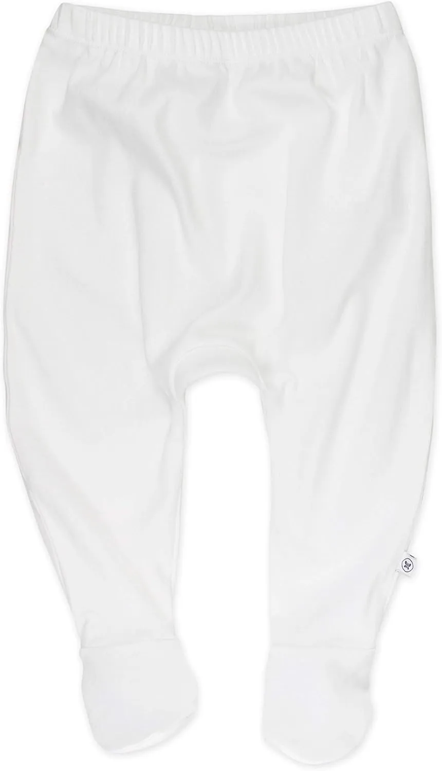 HonestBaby 3-Pack Footed Pants Roomy Fit Pull on Bottoms 100% Organic Cotton for Infant Baby Boys, Girls, Unisex