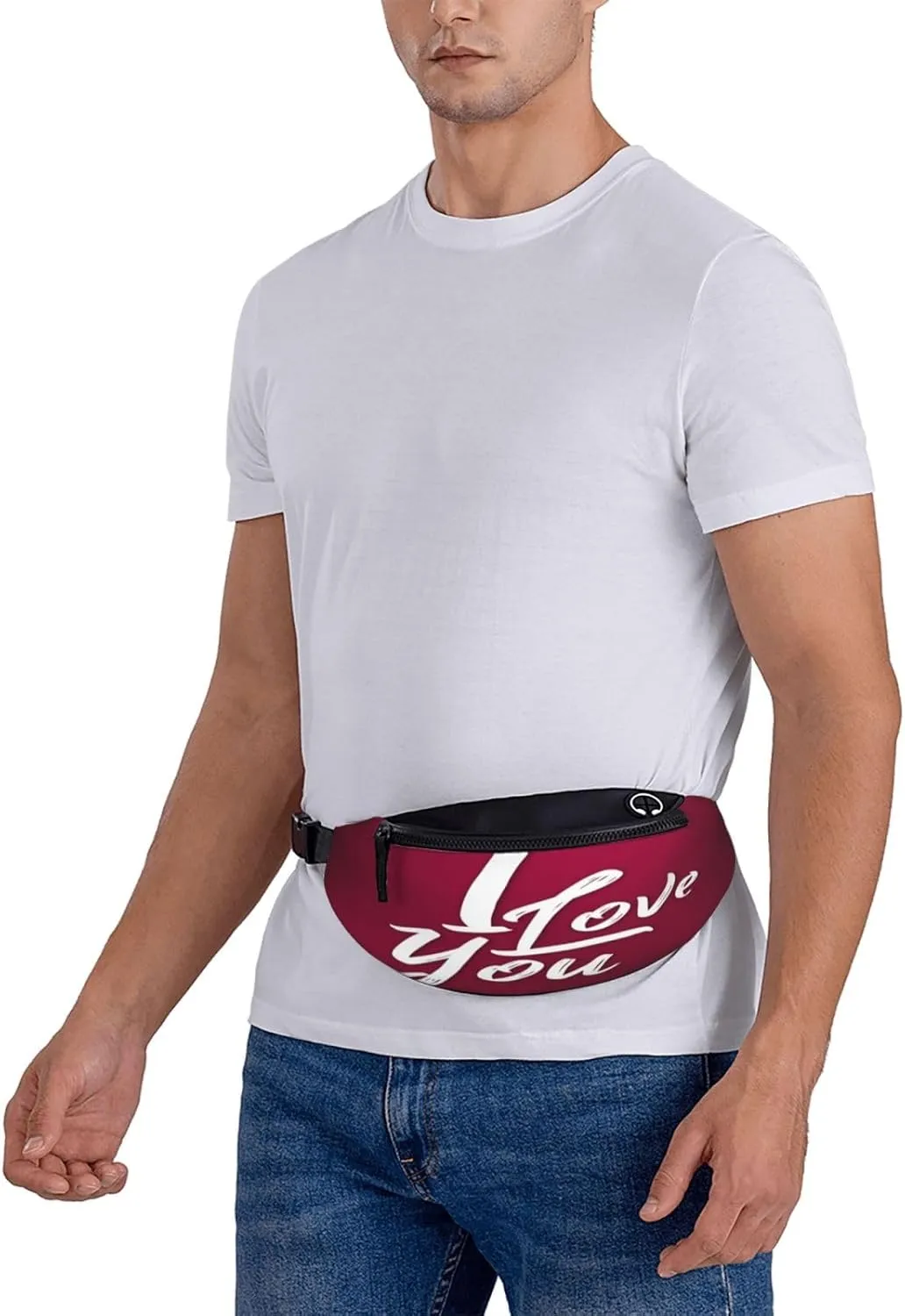 I Love You 1 Fanny Pack, Crossbody Waist Packs for Women Men Waist Bags with Adjustable Strap for Travel Running Hiking Sport