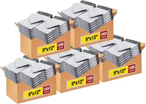 iMBAPrice 5000-Pack Poly Mailers 9x12 Inch Mid Size #3 White Color Poly Mailing Envelopes Bags, Self Seal Adhesive Waterproof and Tear Proof (Total 5000 Bags) in Bulk