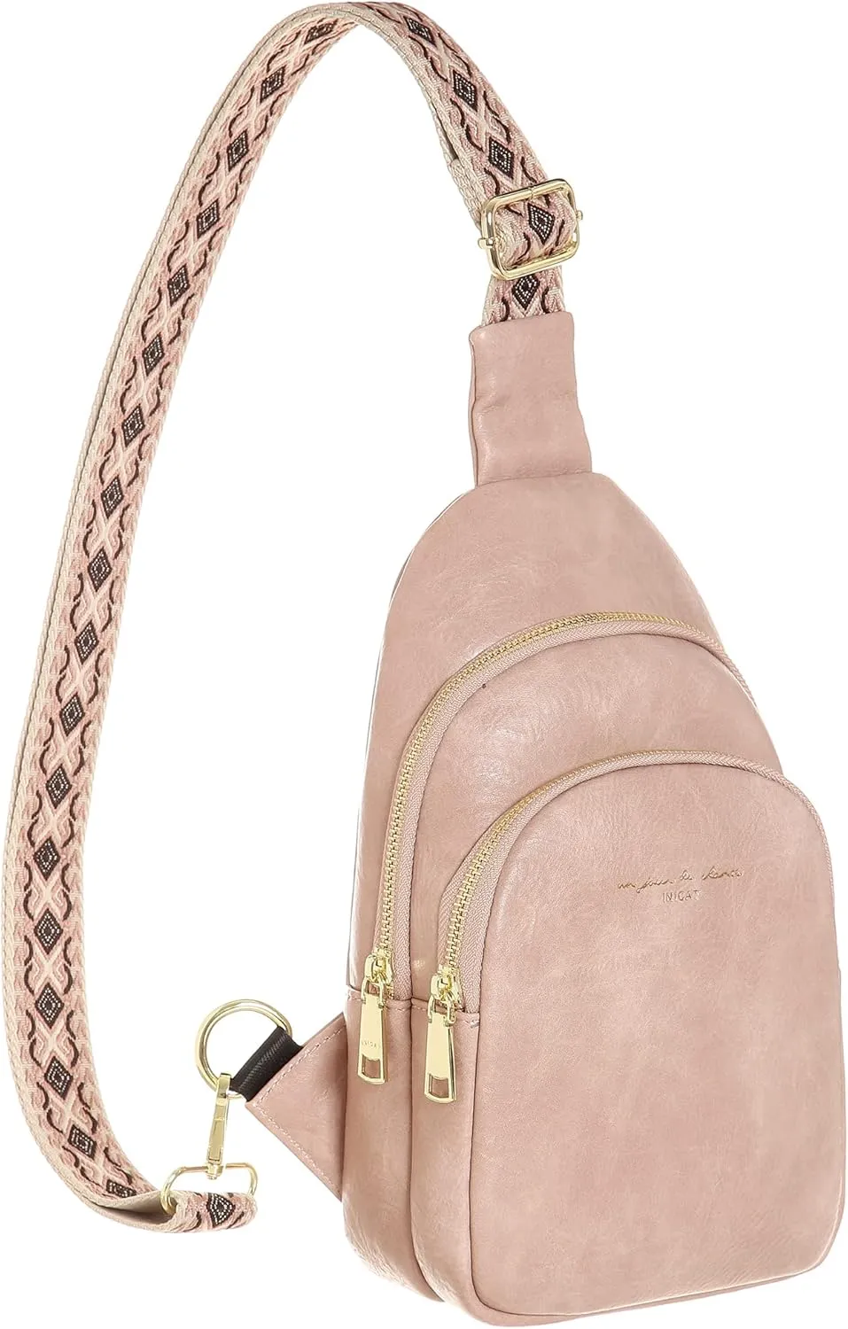 INICAT Crossbody Sling Bags Fanny Packs Leather Purses Chest Bag for Women