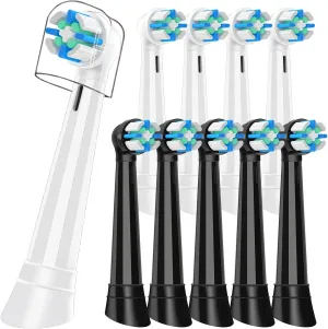 IO Replacement Heads Compatible with Oral B iO 2 3 4 5 6 7 8 9 10 Series Electric Toothbrush, Brush Heads Compatible with Oral B IO, Medium Bristles for Gum Care & Sensitive Teeth (10 Black/White)