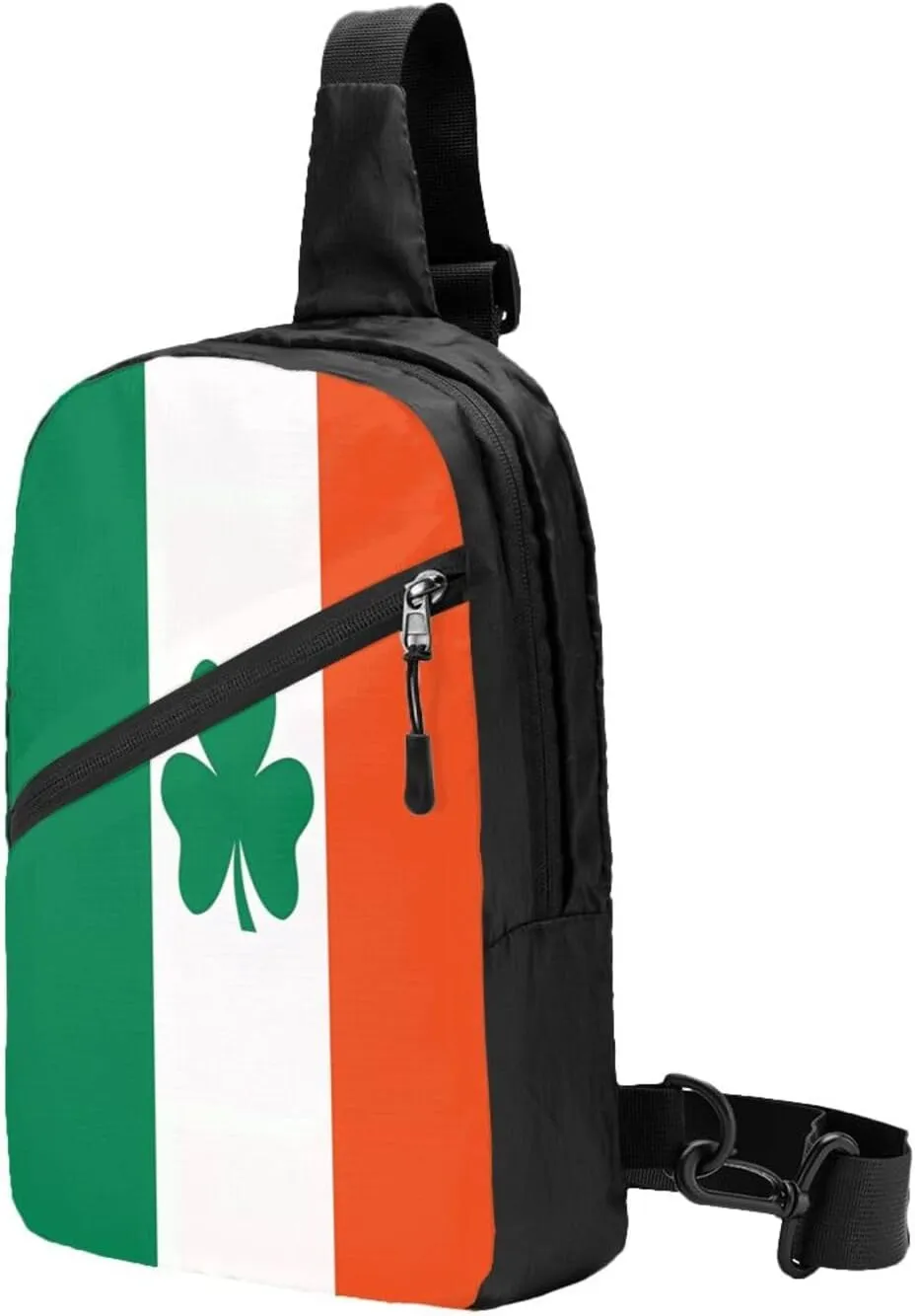 Ireland Shamrock Flag Portable Crossbody Bag Foldable Sling Bags Sports Gym Chest Daypack Reusable Shoulder Backpack Casual Diagonally Rucksack Fanny Packs