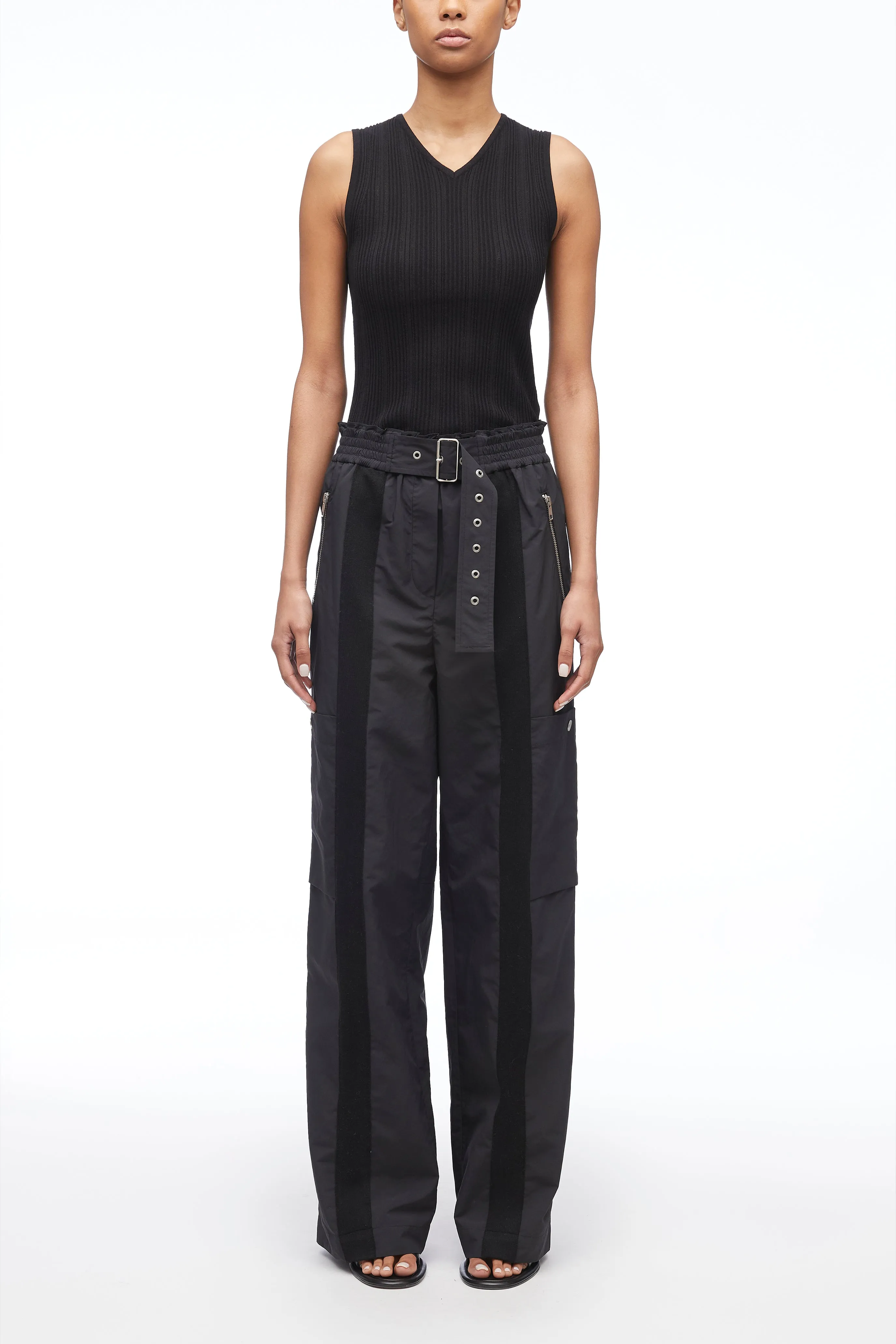Ivory Recycled Tech Poly Cargo Pant