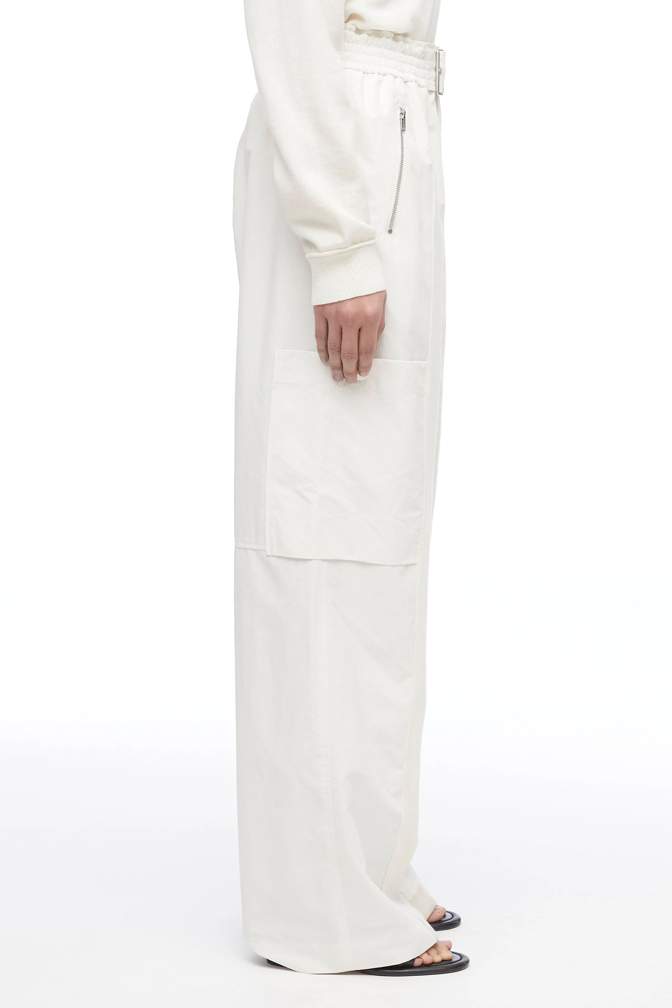 Ivory Recycled Tech Poly Cargo Pant