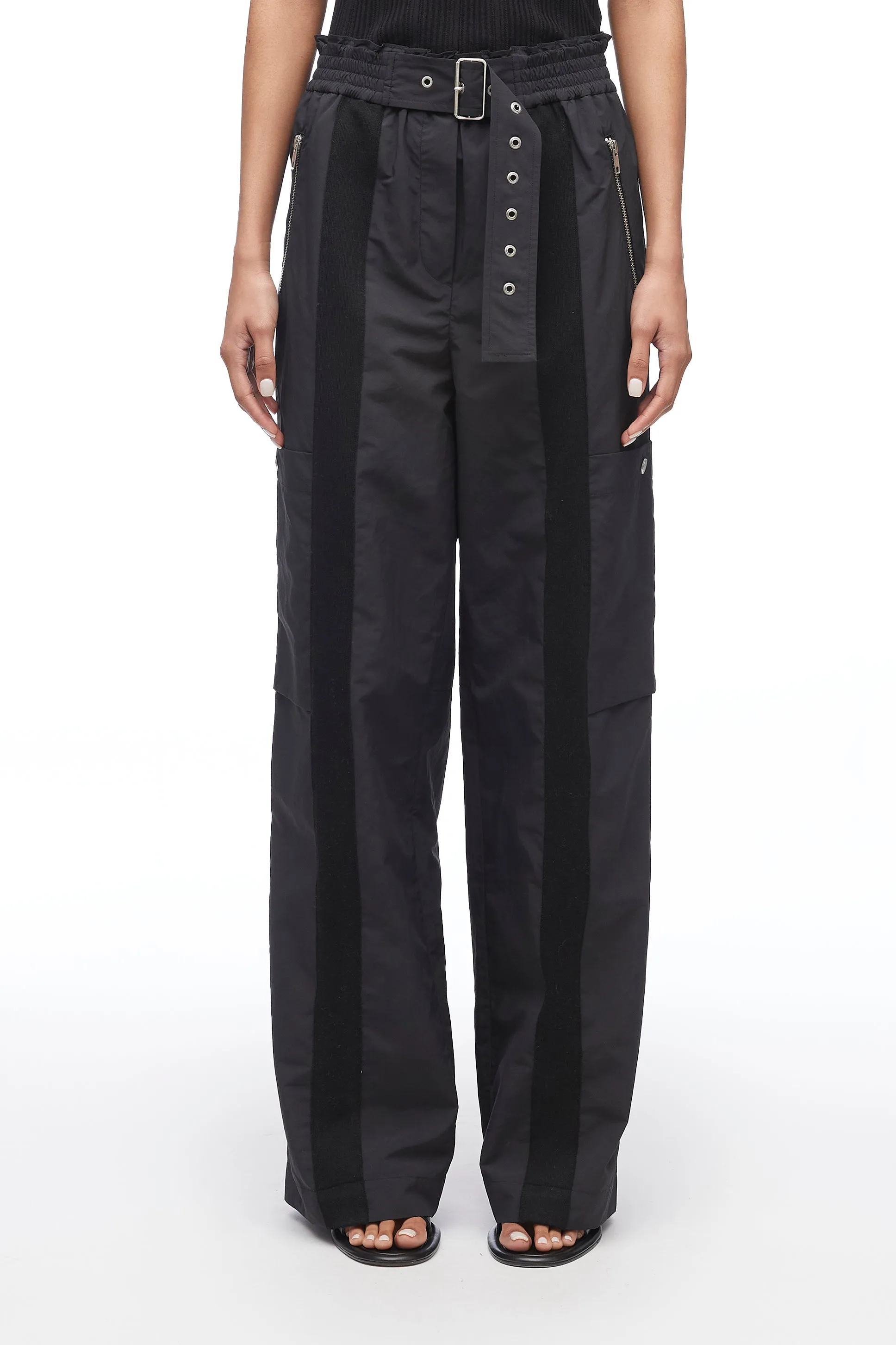 Ivory Recycled Tech Poly Cargo Pant