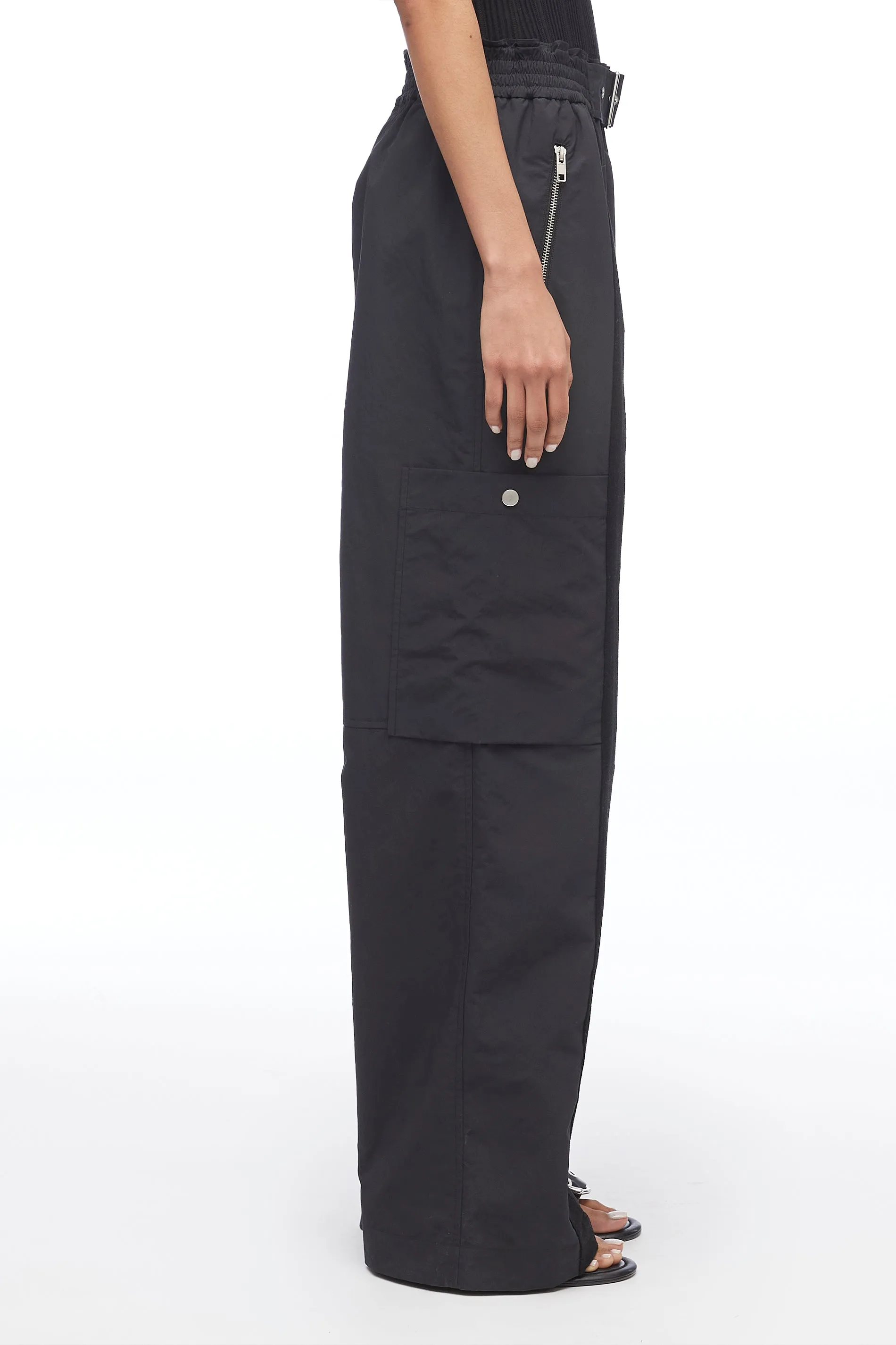 Ivory Recycled Tech Poly Cargo Pant