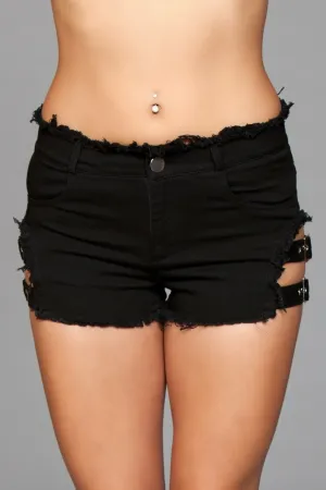 J10BK Buckled Down Denim Shorts -