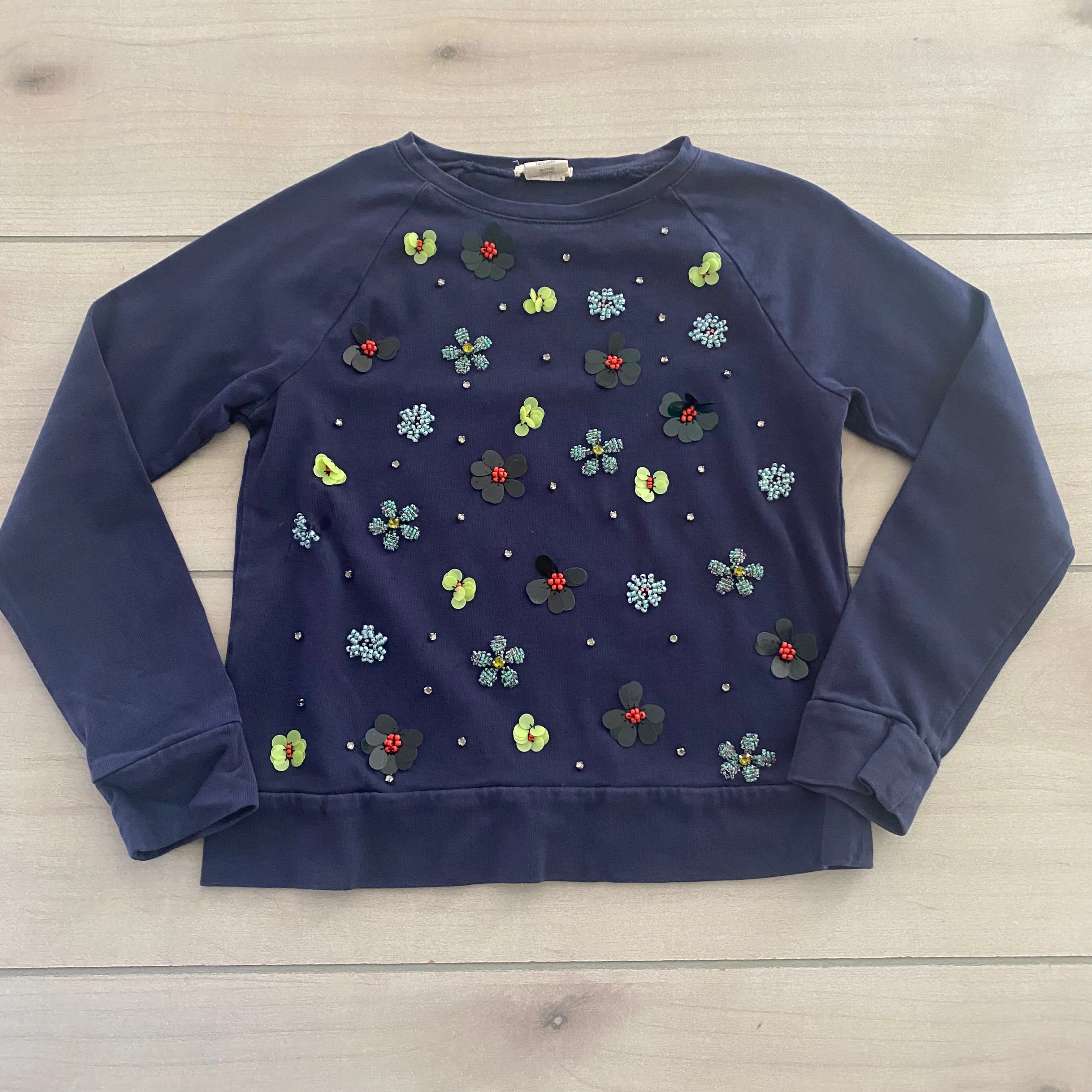 JCrew Crewcuts Navy Embellished Beaded Sweatshirt