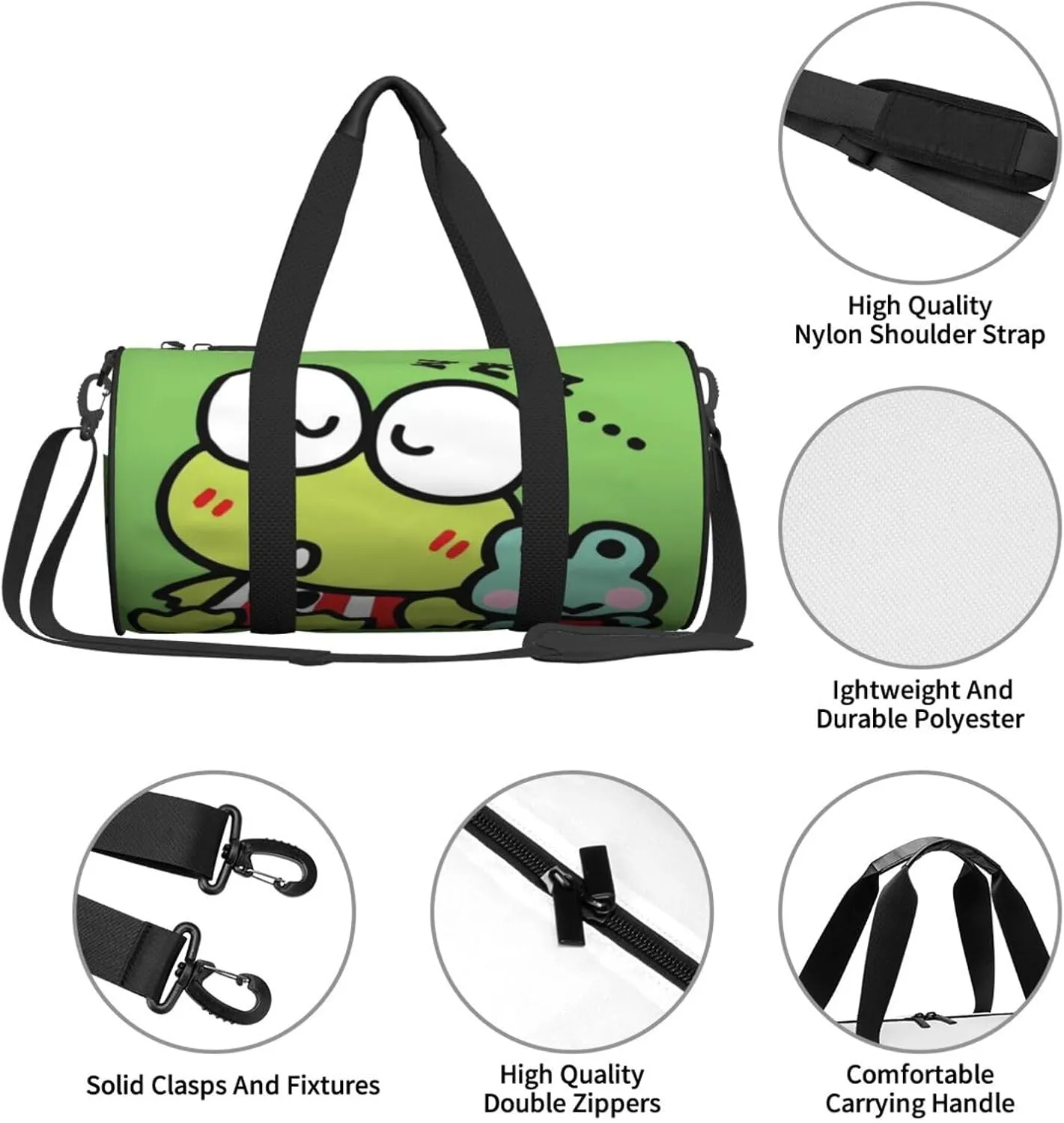 Ker-oppi Duffel Bag Large Capacity Portable Round Travel bag,Travel Sports Bag for Men and Women One Size