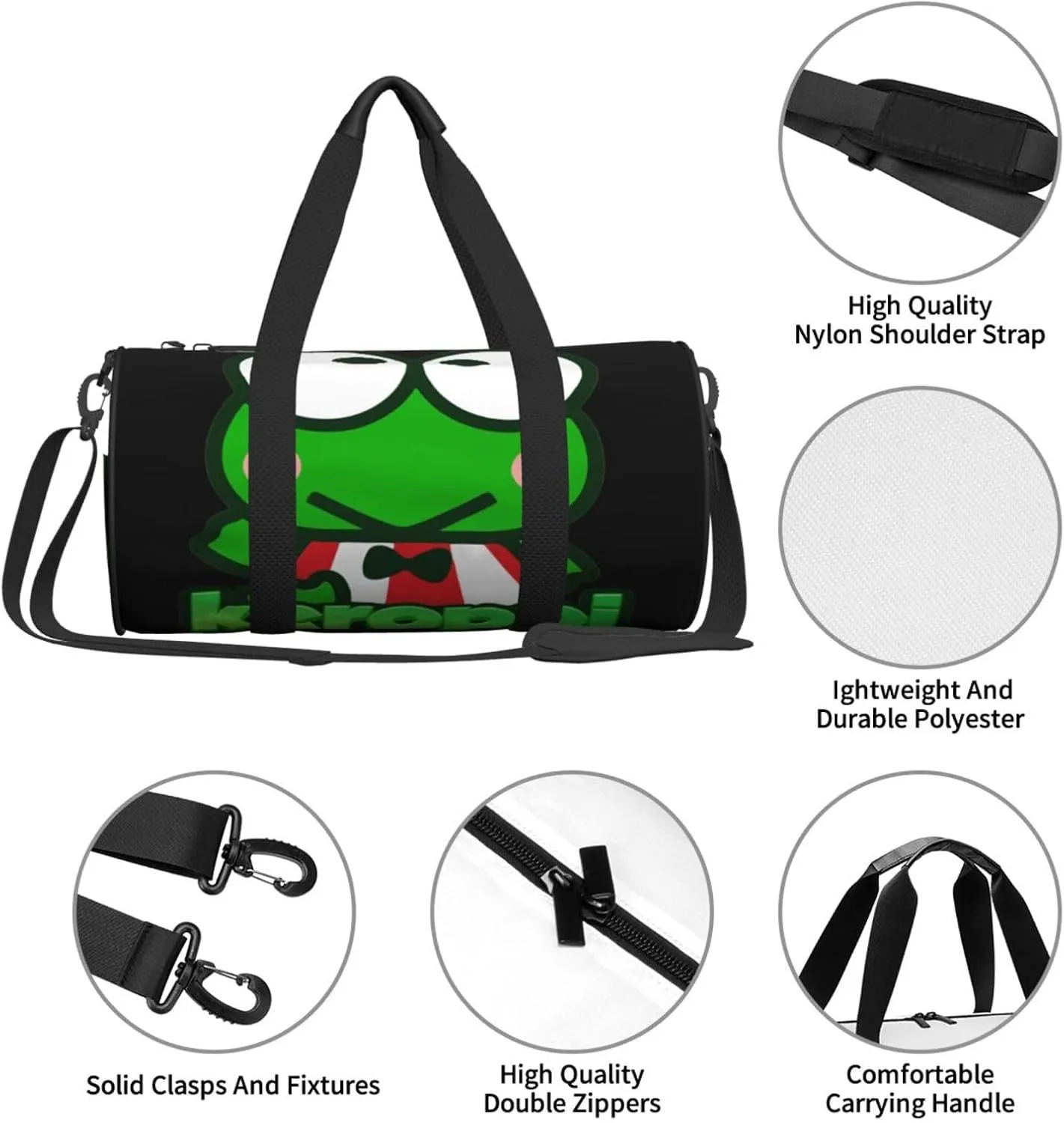 Ker-oppi Duffel Bag Large Capacity Portable Round Travel bag,Travel Sports Bag for Men and Women One Size