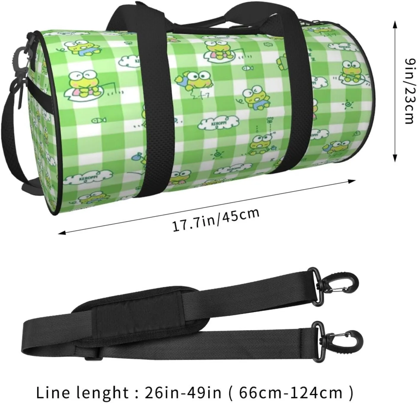 Ker-oppi Duffel Bag Large Capacity Portable Round Travel bag,Travel Sports Bag for Men and Women One Size