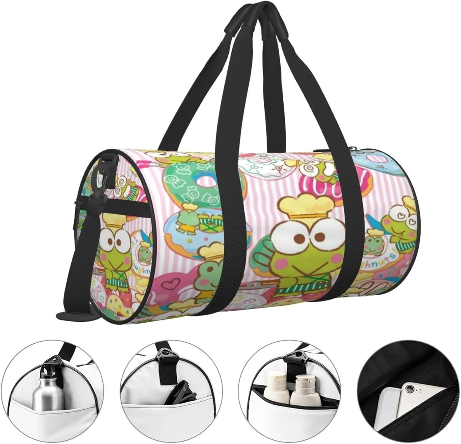 Ker-oppi Duffel Bag Large Capacity Portable Round Travel bag,Travel Sports Bag for Men and Women One Size