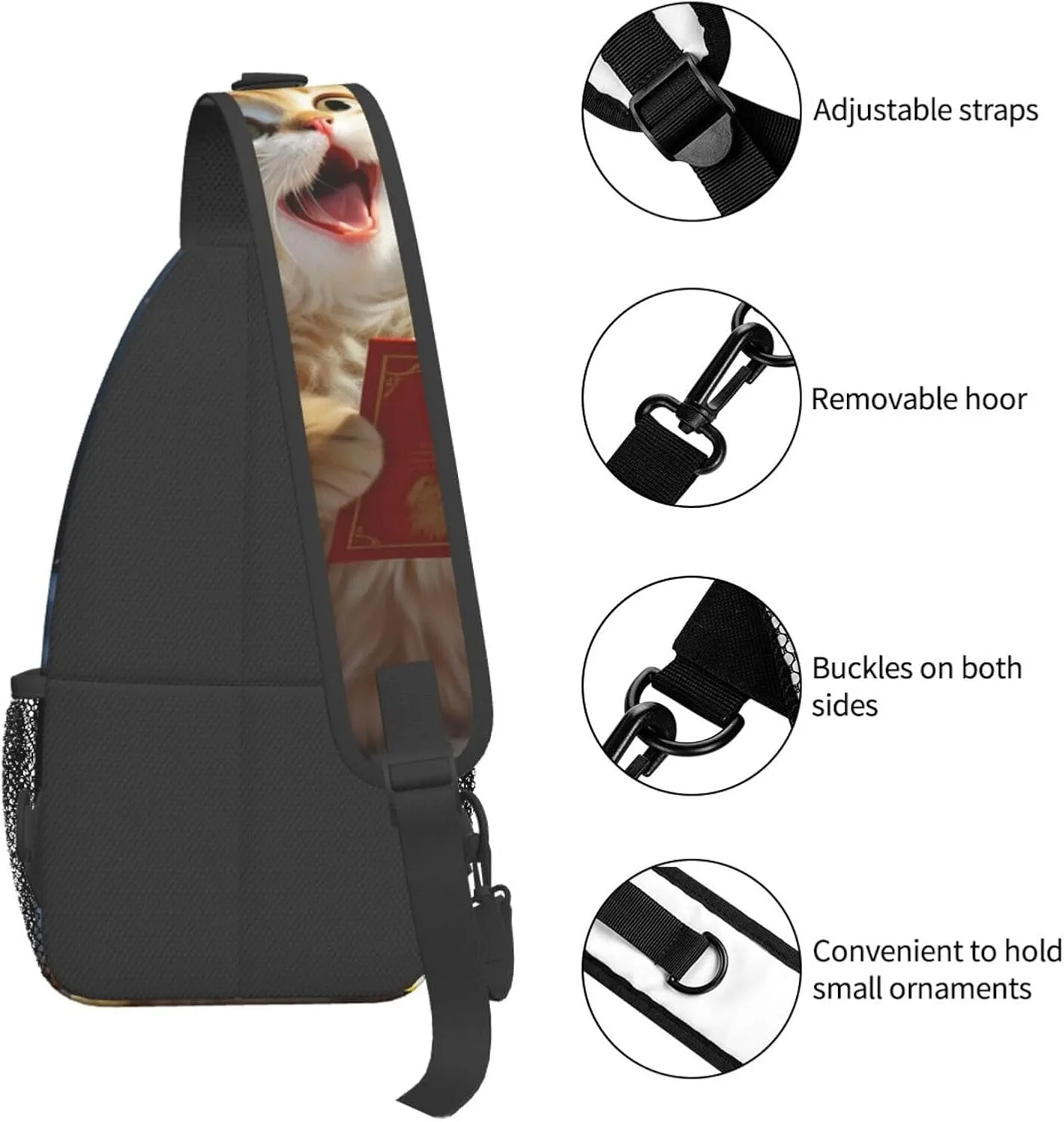 KHiry Sling Bag for Women Men Crossbody Bag Small Sling Backpack Polar Bears Northern Lights Chest Bag Hiking Daypack