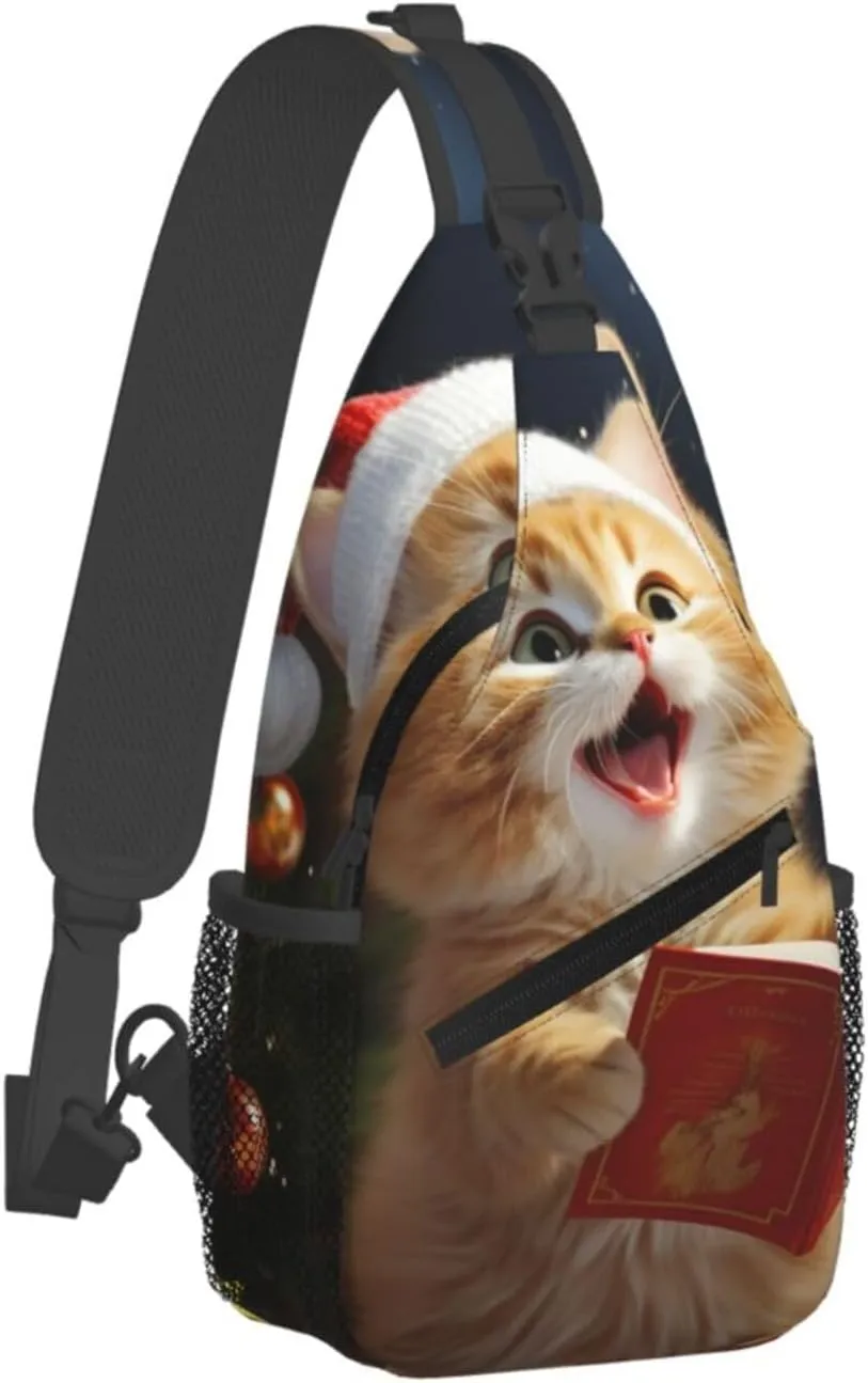 KHiry Sling Bag for Women Men Crossbody Bag Small Sling Backpack Polar Bears Northern Lights Chest Bag Hiking Daypack