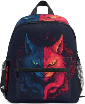 Kids Backpack for Boys Girls Toddler Bags Children Preschool Cat Hostility Kindergarten Small 3-8 Years Old Chest Strap