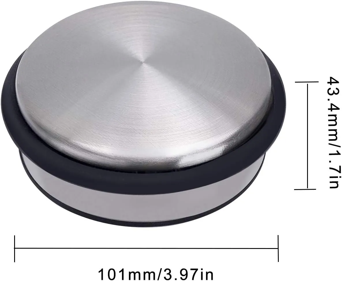 KINJOEK 3 Packs Heavy Duty No Drill Door Stopper, Stainless Steel Door Stop, Surrounded with Protective Rubber Bands Anti-Slip Door Wedge for Office, Home, Garage, Laundry Door