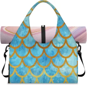KOBLEN Yoga Gym Bags for Women Duffel Bag with Shoe Compartment and Yoga Mat Portable Weekender Bags for Pilates Travel Offices Workout Beach
