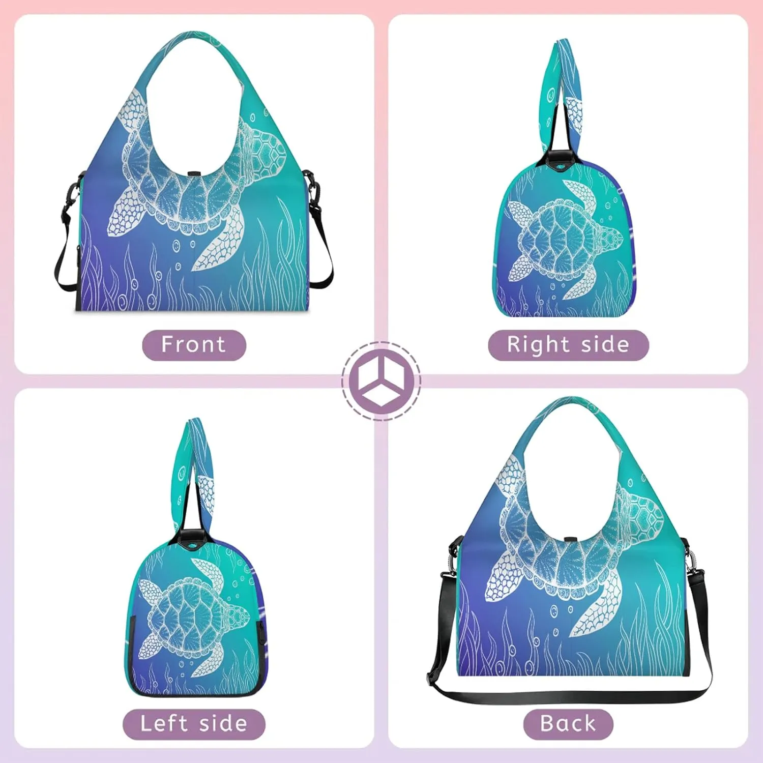 KOBLEN Yoga Gym Bags for Women Duffel Bag with Shoe Compartment and Yoga Mat Portable Weekender Bags for Pilates Travel Offices Workout Beach