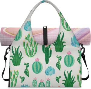 KOBLEN Yoga Gym Bags for Women Duffel Bag with Shoe Compartment and Yoga Mat Portable Weekender Bags for Pilates Travel Offices Workout Beach