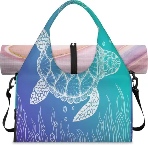 KOBLEN Yoga Gym Bags for Women Duffel Bag with Shoe Compartment and Yoga Mat Portable Weekender Bags for Pilates Travel Offices Workout Beach