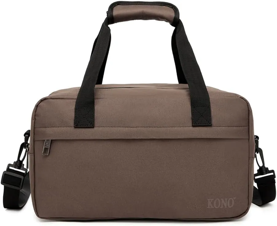 Kono Travel Duffel Bag 14L Under Seat Carry-on Bag Sports Tote Gym Bag Weekender Overnight Bags 13.78"x7.87"x7.87" Brown