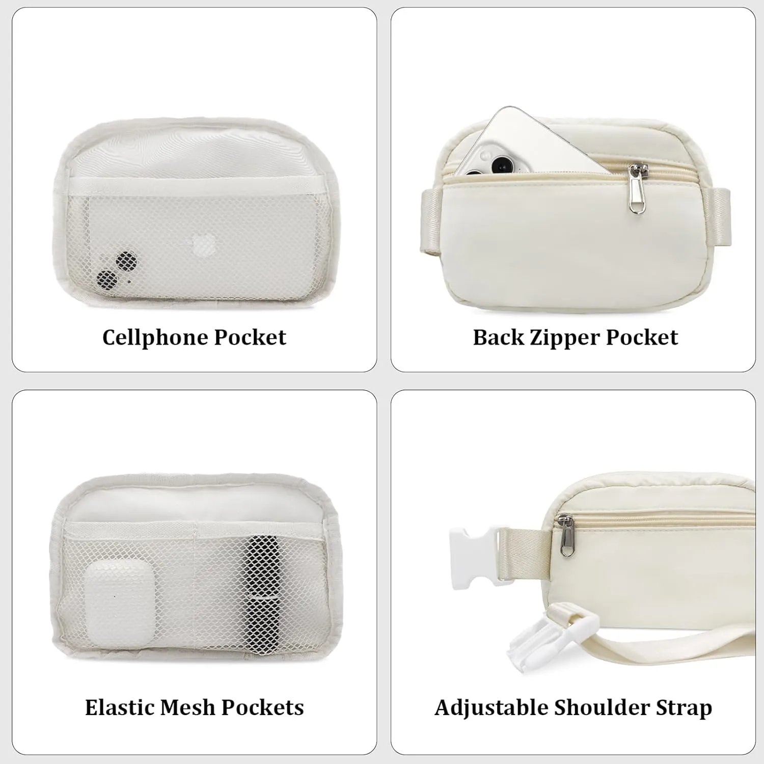 Lamyba Teacher Appreciation Gifts Teacher Gifts for Women Waterproof Fanny Pack for Women Adjustable Strap Waist Pack Crossbody Bag Lightweight Travel Bag for Teacher Beige