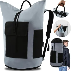 Laundry Bag Backpack, 125L Extra Large Travel Laundry Bags with Shoulder Straps, Adjustable & Extendable Design, Laundry Hamper Bag with 3 Pockets for Laundromat, College, Travel, Camping