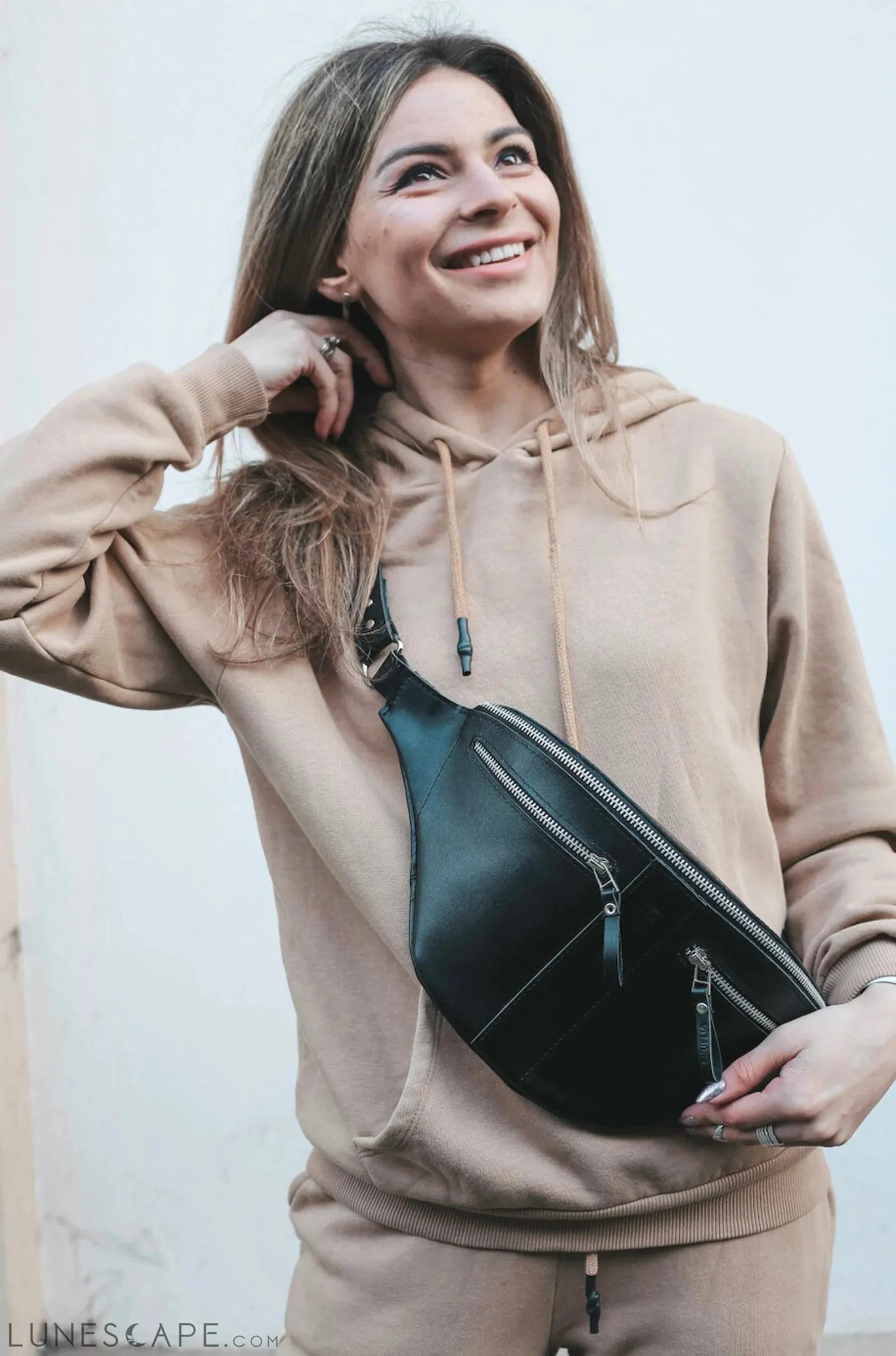 Leather Fanny Pack, Leather Waist Bag Men and Women, Leather Belt Bag