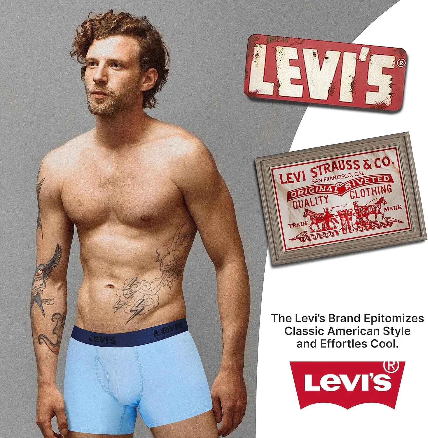 Levi's Mens Boxer Briefs Breathable Stretch Underwear 4 Pack