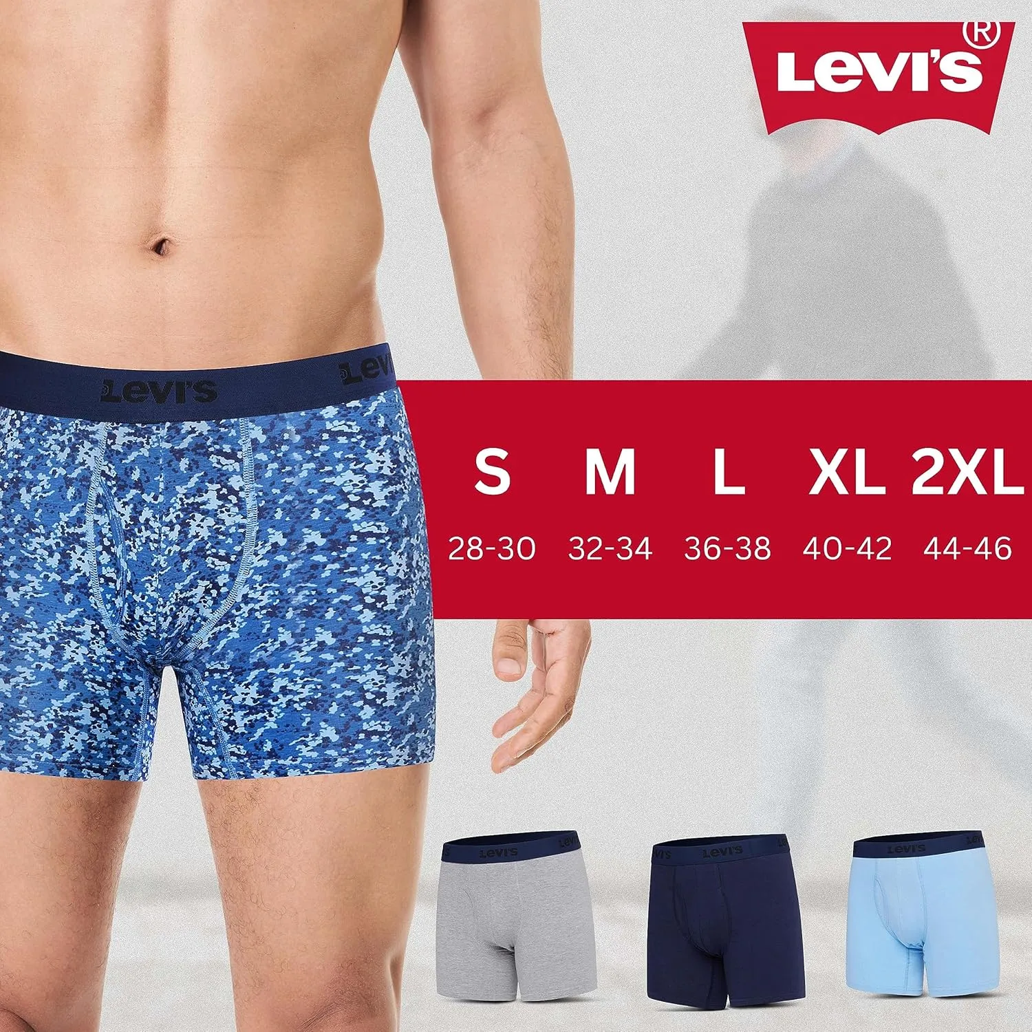 Levi's Mens Boxer Briefs Breathable Stretch Underwear 4 Pack