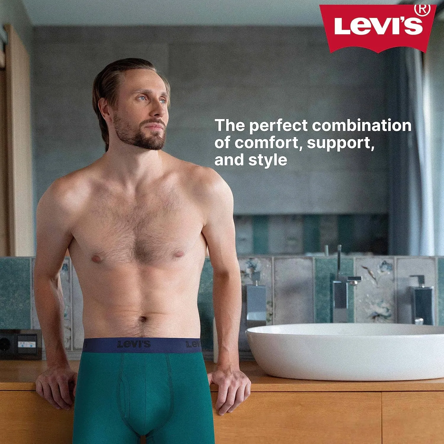 Levi's Mens Boxer Briefs Breathable Stretch Underwear 4 Pack