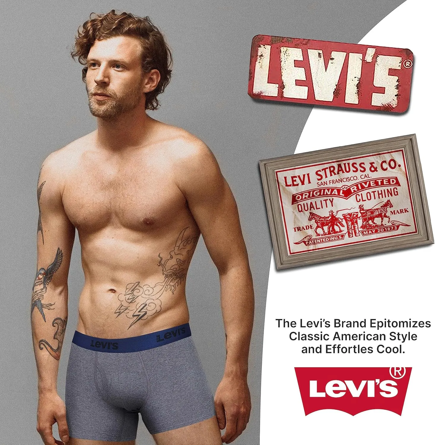 Levi's Mens Boxer Briefs Breathable Stretch Underwear 4 Pack