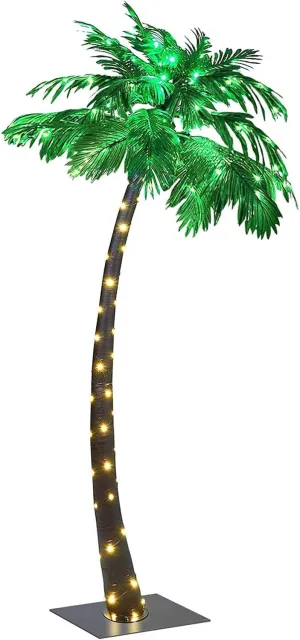Lightshare 7 Feet Palm Tree, 96LED Lights, Decoration for Home, Party, Christmas, Nativity, Outdoor Patio