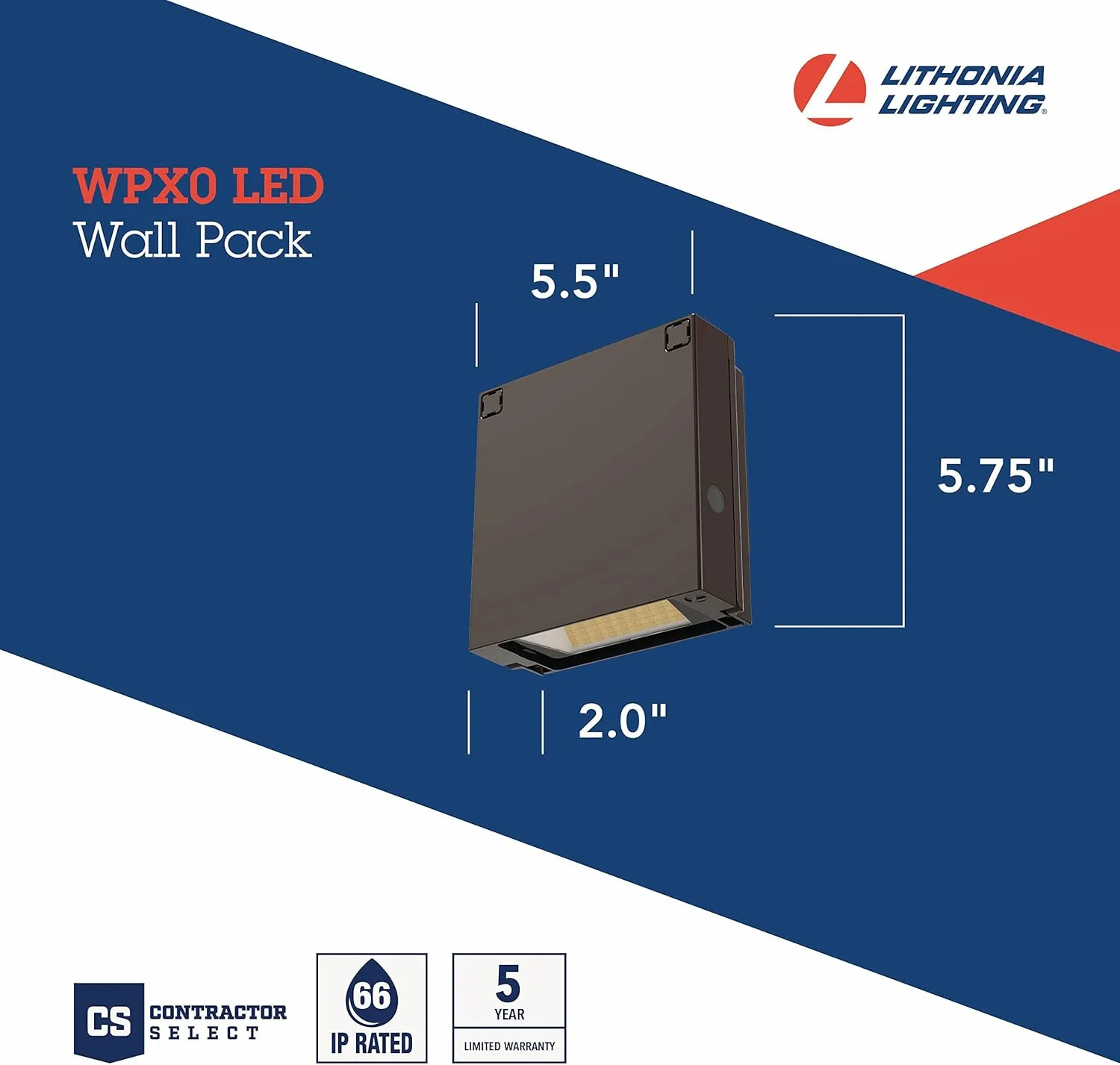 Lithonia Lighting WPX0 LED ALO SWW2 MVOLT PE DDBXD M2 Switchable Outdoor MVOLT Photocell Wallpack, Dark Bronze