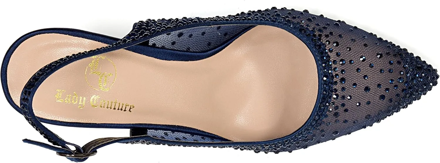 Lola Embellished Pointed Toe Slingback Pump