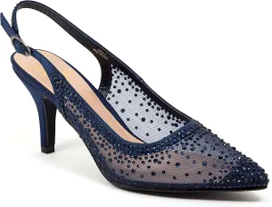 Lola Embellished Pointed Toe Slingback Pump