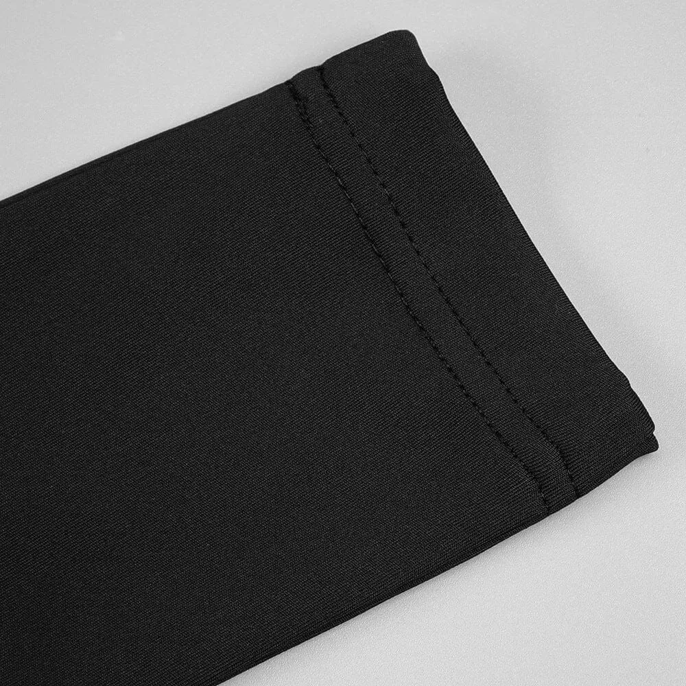 Long Sleeve EmbelliShed Maxi Dress In Black