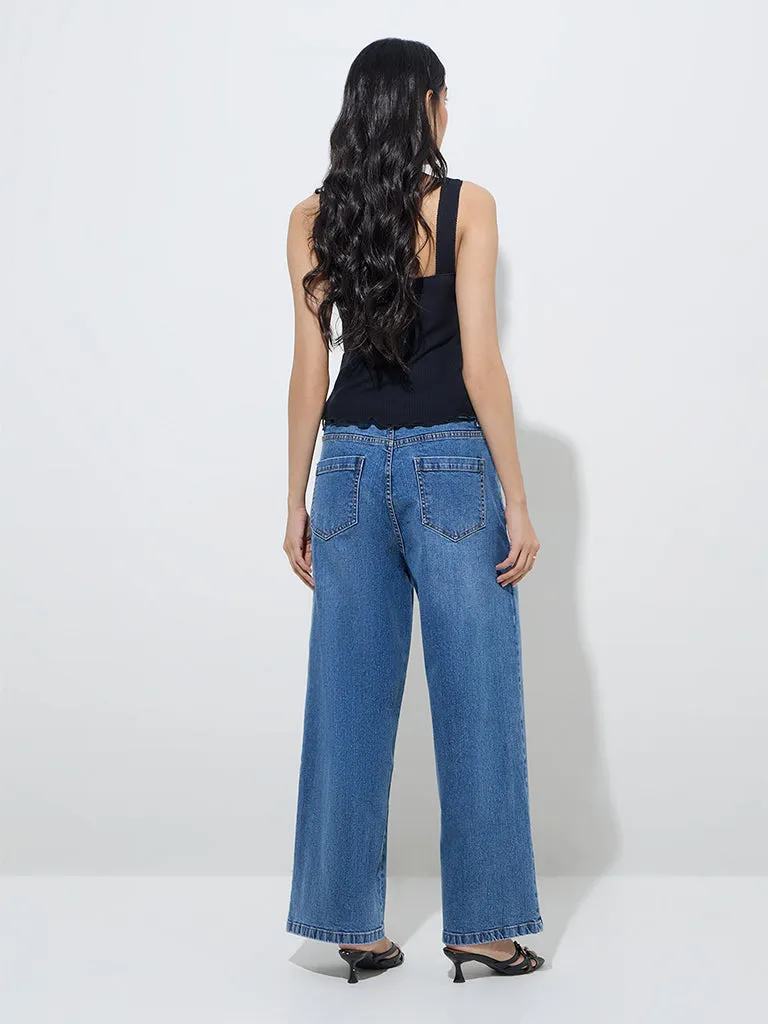 LOV Blue Wide - Leg Fit High - Rise Jeans