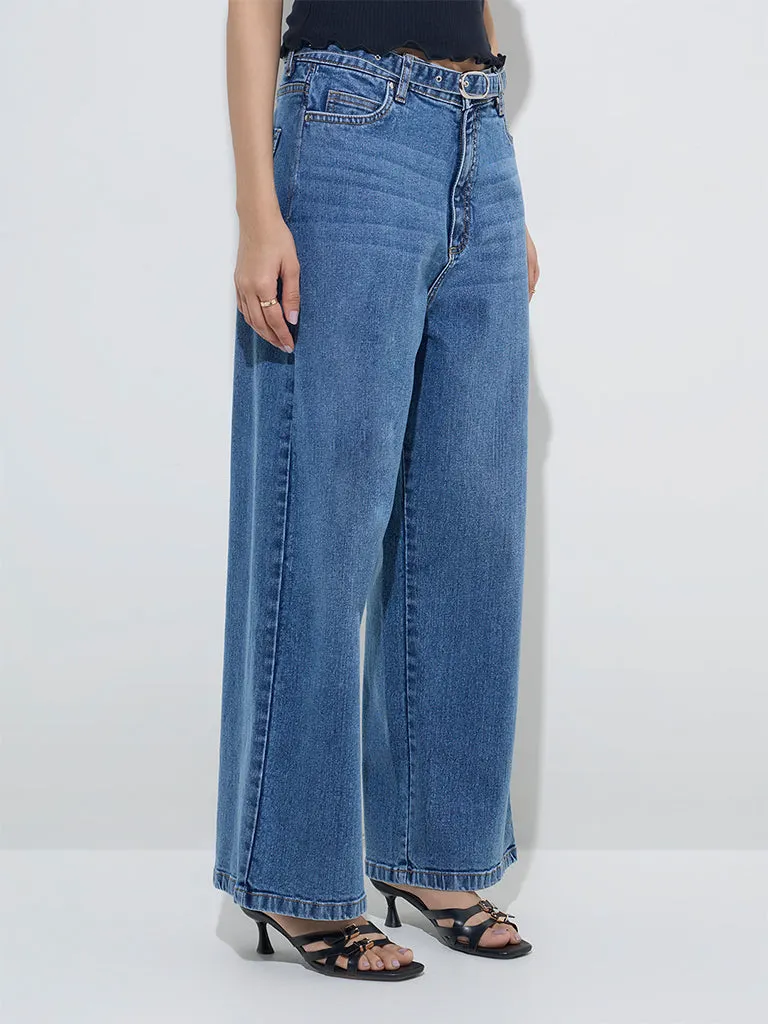 LOV Blue Wide - Leg Fit High - Rise Jeans