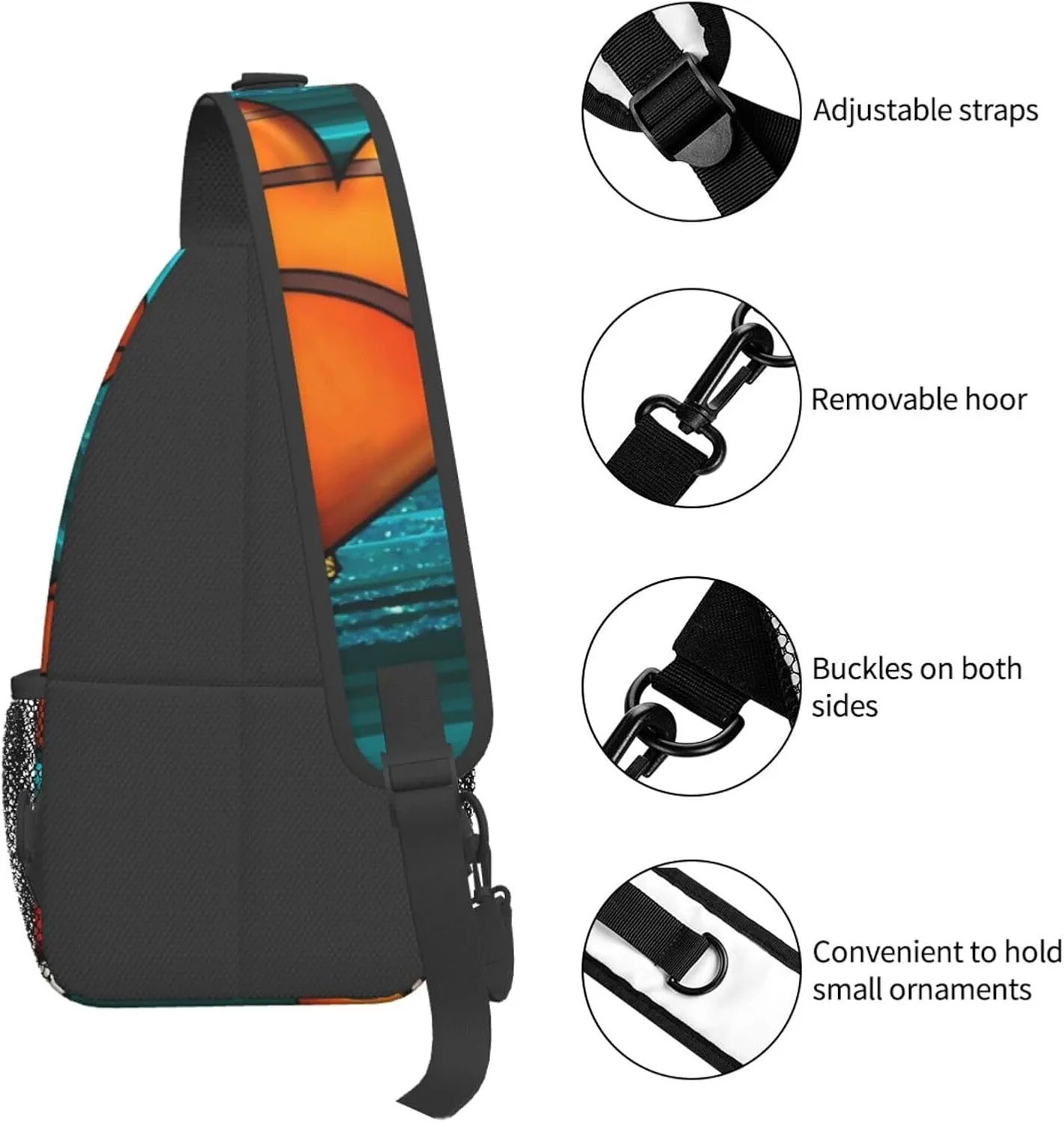 Love Lips Leopard Basketball Chest Bags Crossbody Sling Bag Shoulder Bag Travel Hiking Daypack For Men Women