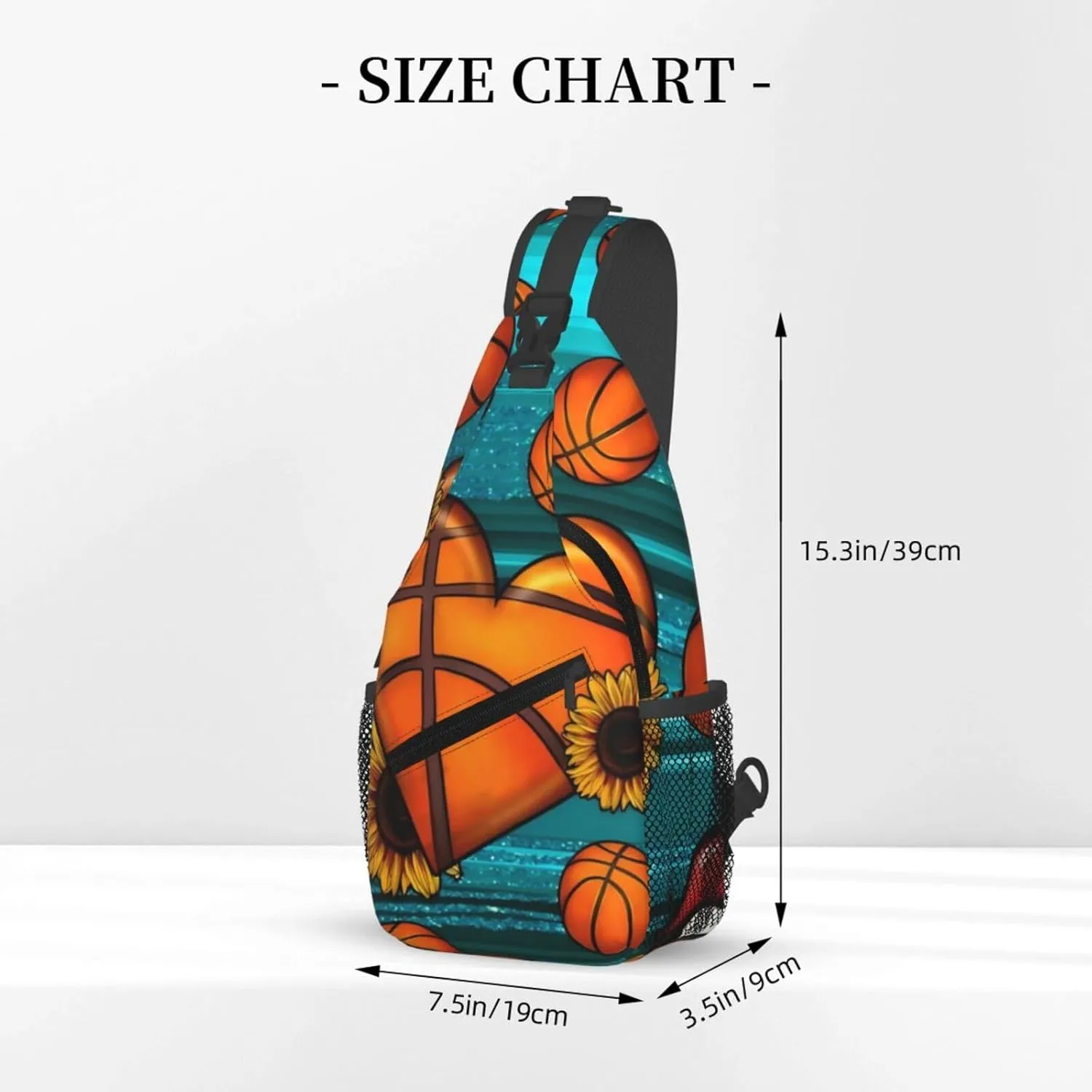 Love Lips Leopard Basketball Chest Bags Crossbody Sling Bag Shoulder Bag Travel Hiking Daypack For Men Women