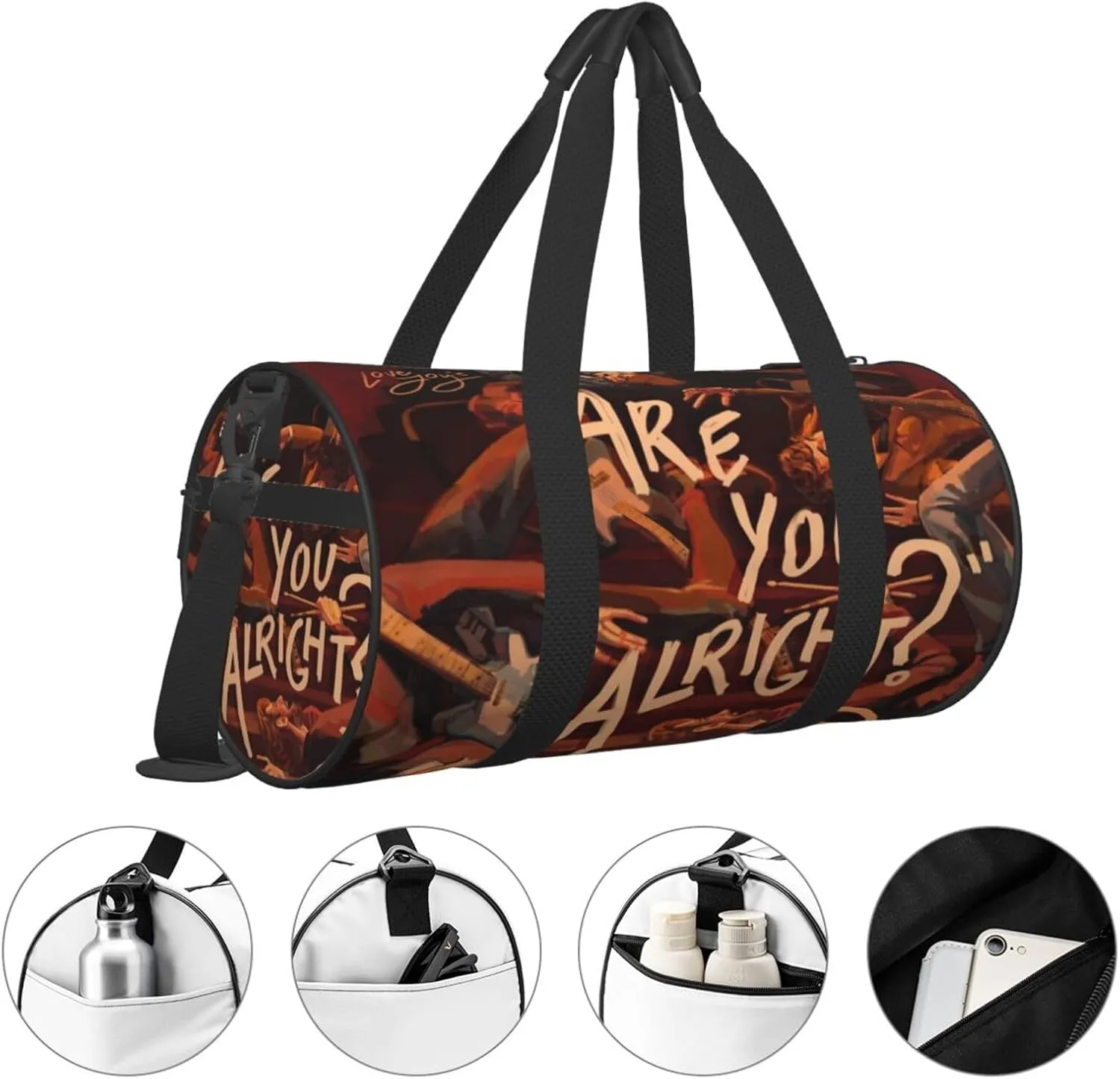 Lovejoy are you alright Duffel Bag Large Capacity Portable Round Travel bag,Travel Sports Bag for Men and Women One Size
