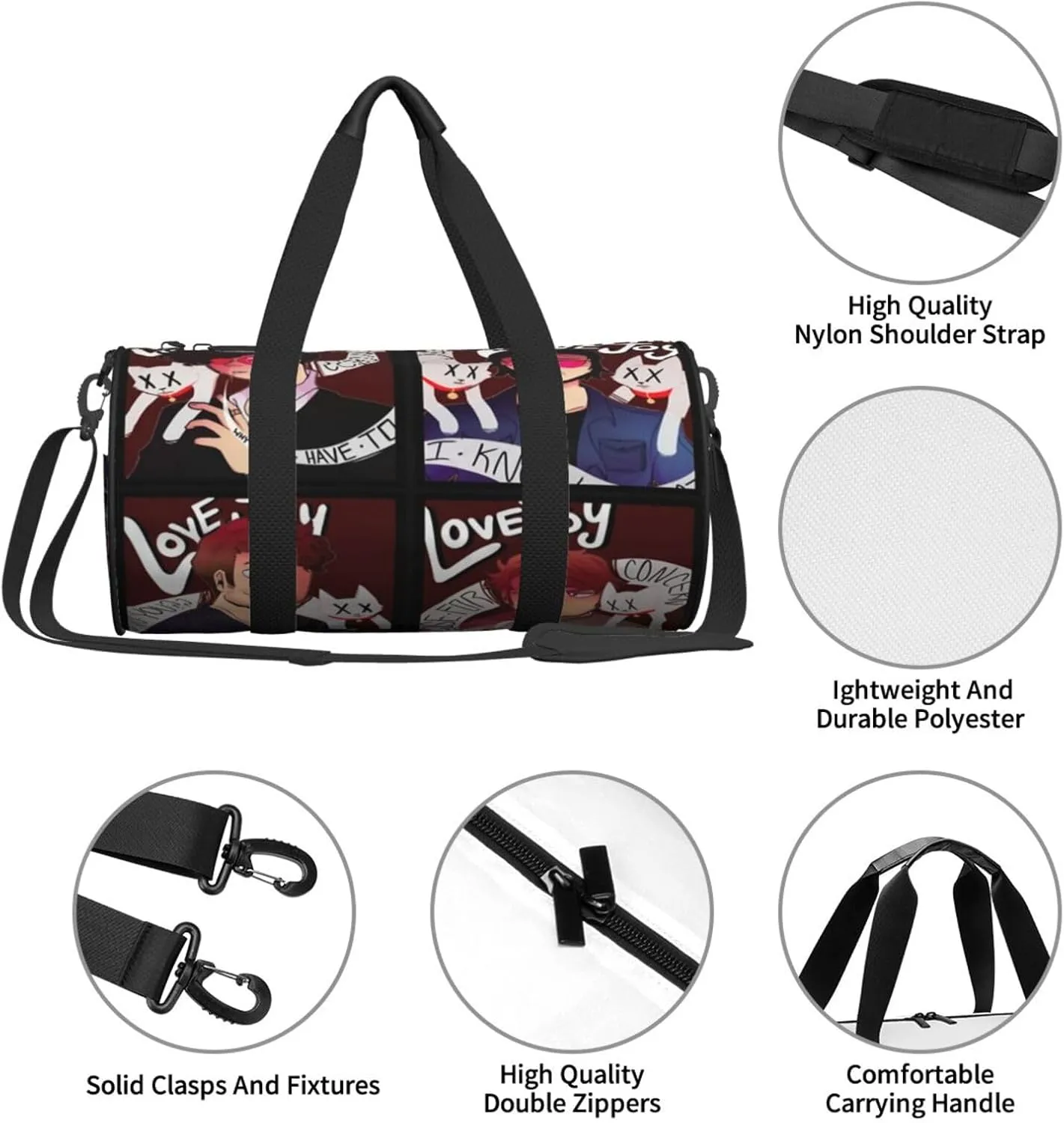 Lovejoy are you alright Duffel Bag Large Capacity Portable Round Travel bag,Travel Sports Bag for Men and Women One Size