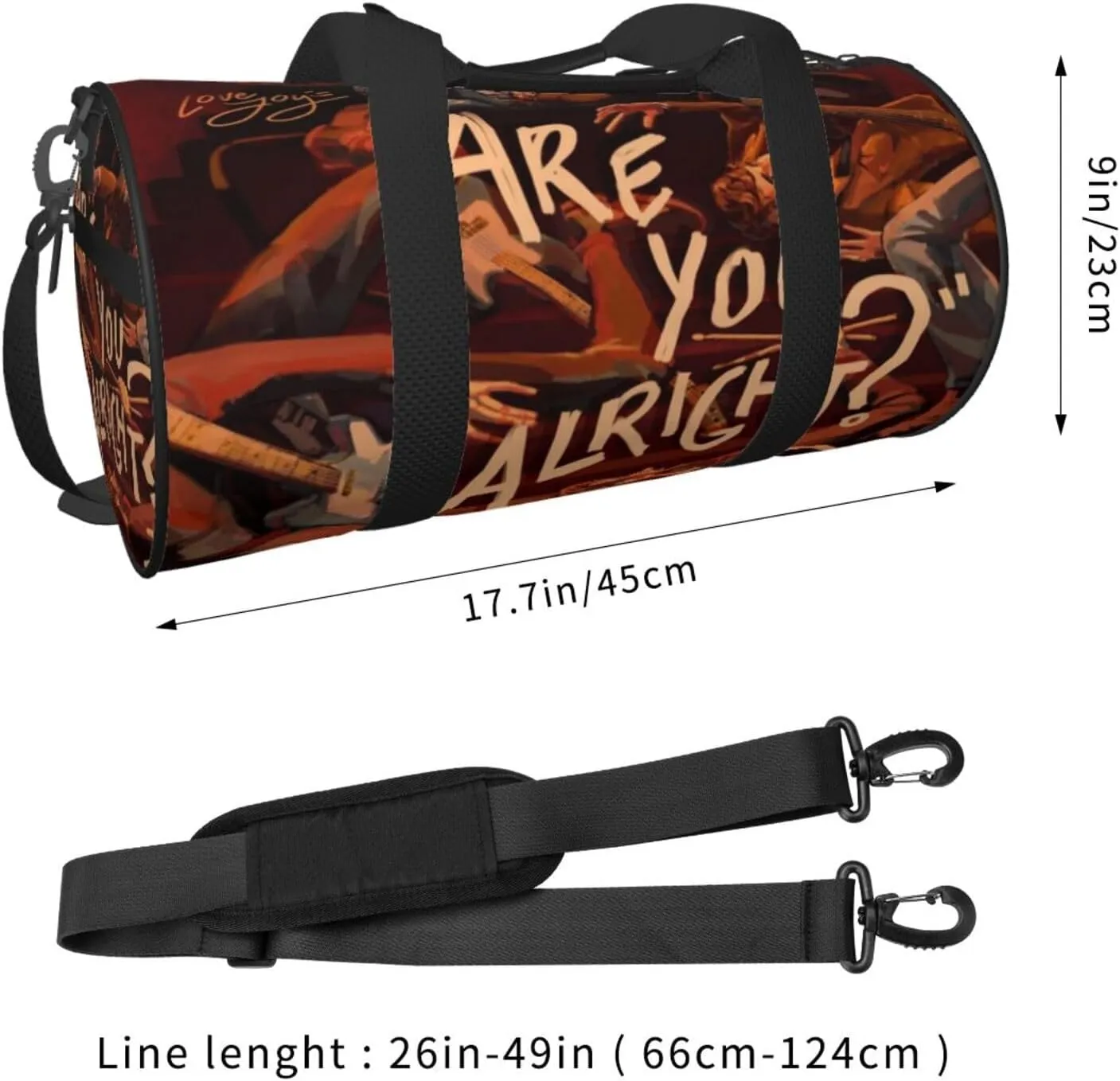 Lovejoy are you alright Duffel Bag Large Capacity Portable Round Travel bag,Travel Sports Bag for Men and Women One Size