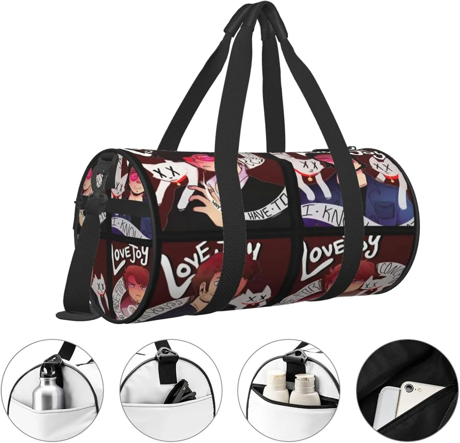 Lovejoy are you alright Duffel Bag Large Capacity Portable Round Travel bag,Travel Sports Bag for Men and Women One Size