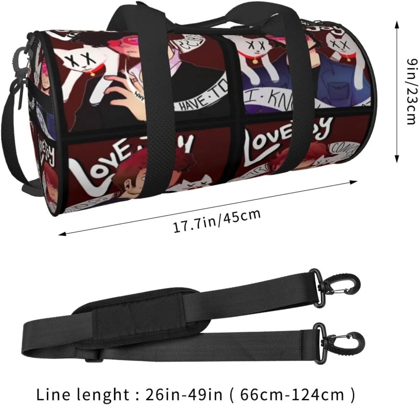 Lovejoy are you alright Duffel Bag Large Capacity Portable Round Travel bag,Travel Sports Bag for Men and Women One Size